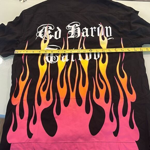 Ed Hardy tattoo  shirt NWT medium black pink/white/yellow printed - Picture 9 of 12